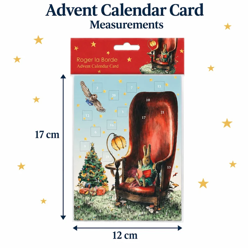 Storytime Christmas Advent Calendar Greetings Card, Rabbit Woodland Design