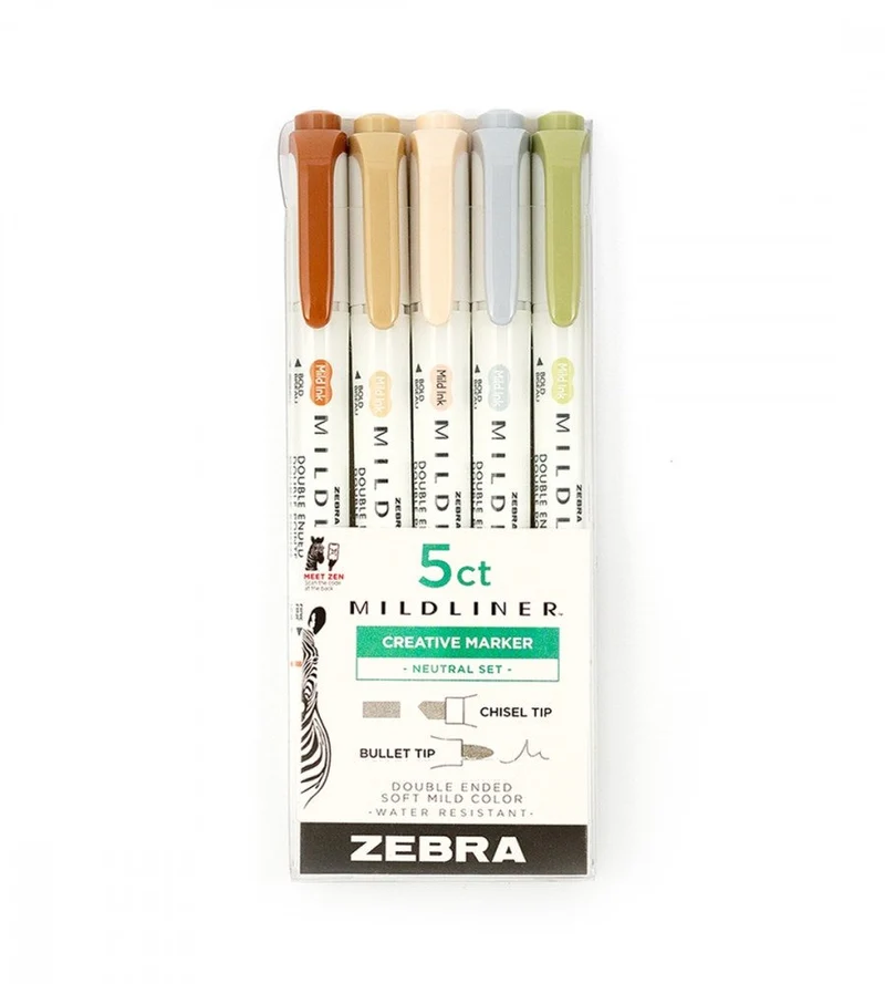 Textmarker - Zebra Mildliner 5er Set