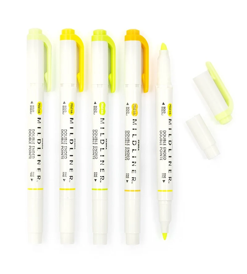 Textmarker - Zebra Mildliner 5er Set