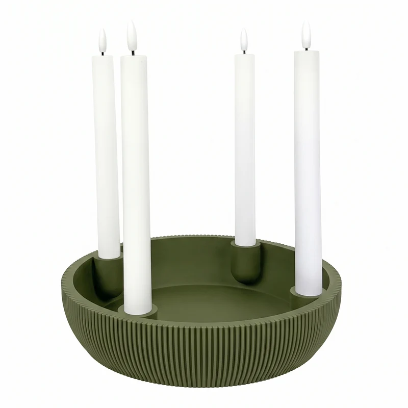 Adventsschale Skandi Adventskranz modern Dekoschale Kerzenhalter LED Weihnachtsdeko