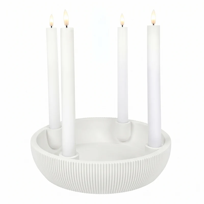 Adventsschale Skandi Adventskranz modern Dekoschale Kerzenhalter LED Weihnachtsdeko
