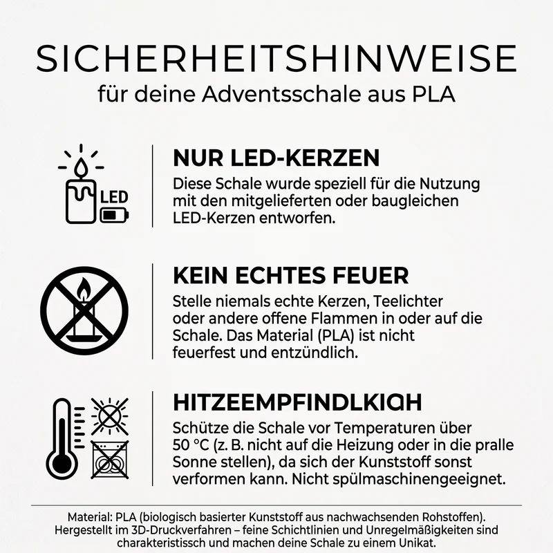 Adventsschale Skandi Adventskranz modern Dekoschale Kerzenhalter LED Weihnachtsdeko Sprenkel-Optik