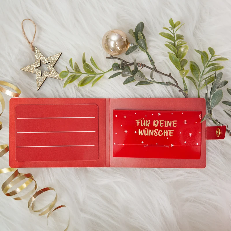 Geldgeschenkkarten Weihnachten 4er Set – Geldgeschenk mit Druckknopf