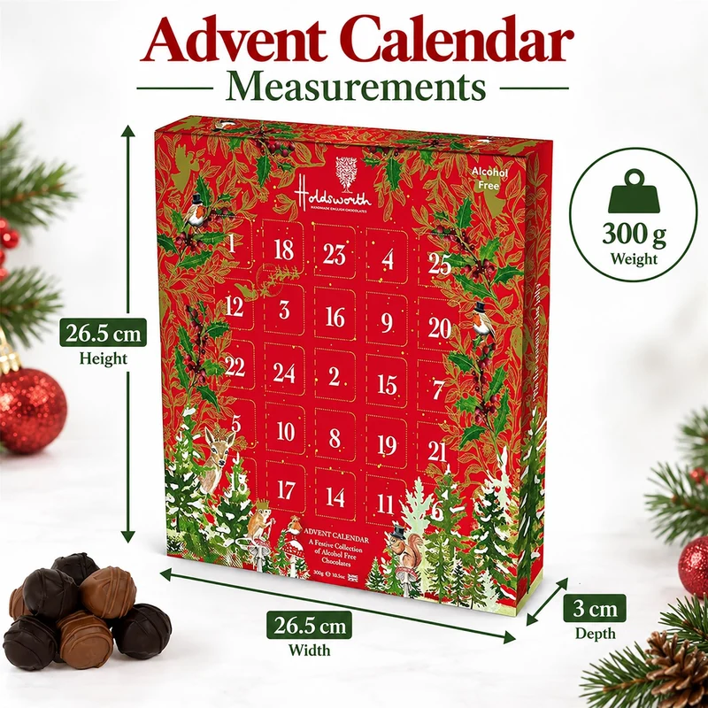 Holdsworth Chocolates Luxury Christmas Advent Calendar, Caramel Truffles