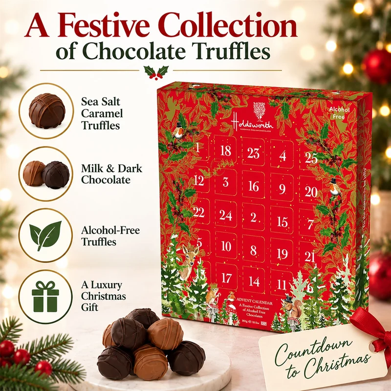 Holdsworth Chocolates Luxury Christmas Advent Calendar, Caramel Truffles