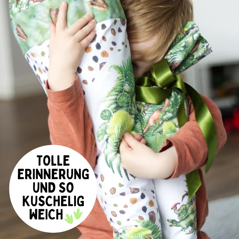Geschwister Schultüte auch DIY aus Stoff - T-Rex