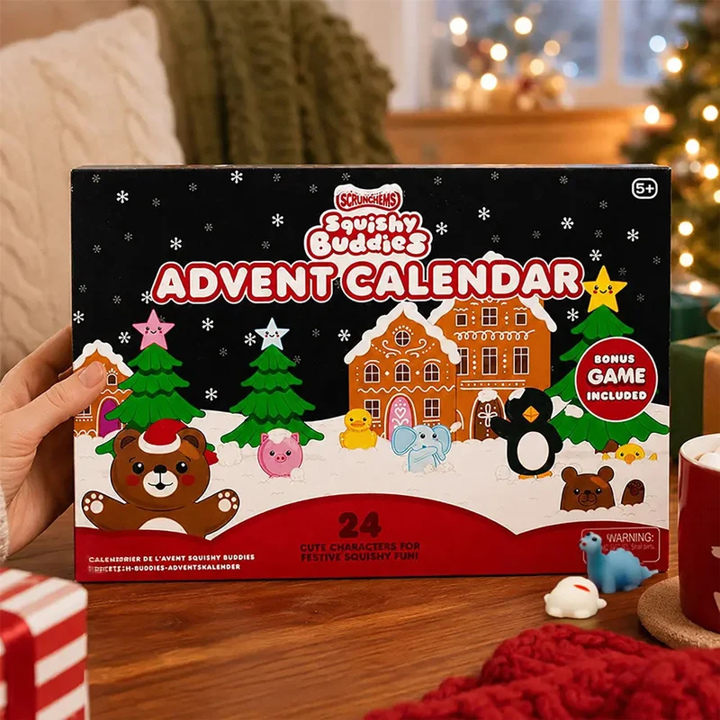 Scrunchems Squishy Buddies Christmas Advent Calendar, 24 Squishy Characters