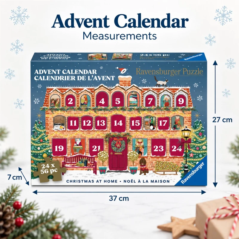 Ravensburger Puzzle Advent Calendar Christmas at Home, 24 Mini Puzzles