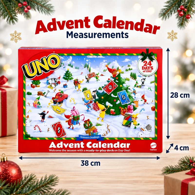 Uno Advent Calendar Game for 2-4 players 2026, Full UNO Deck on Day 1