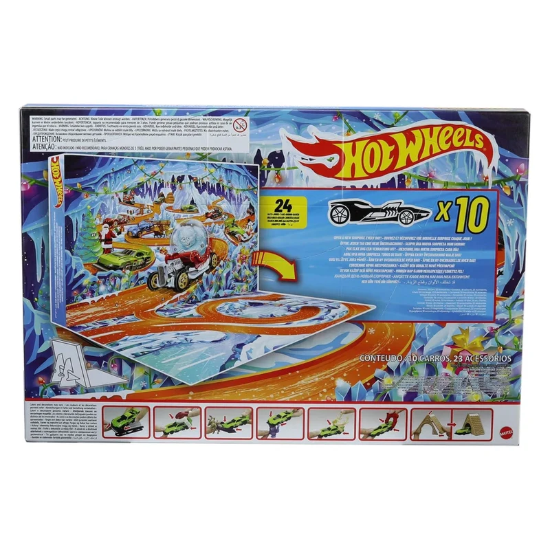 Hot Wheels Mini Cars & Accessories Toy Advent Calendar 2026, 10 Cars Playset