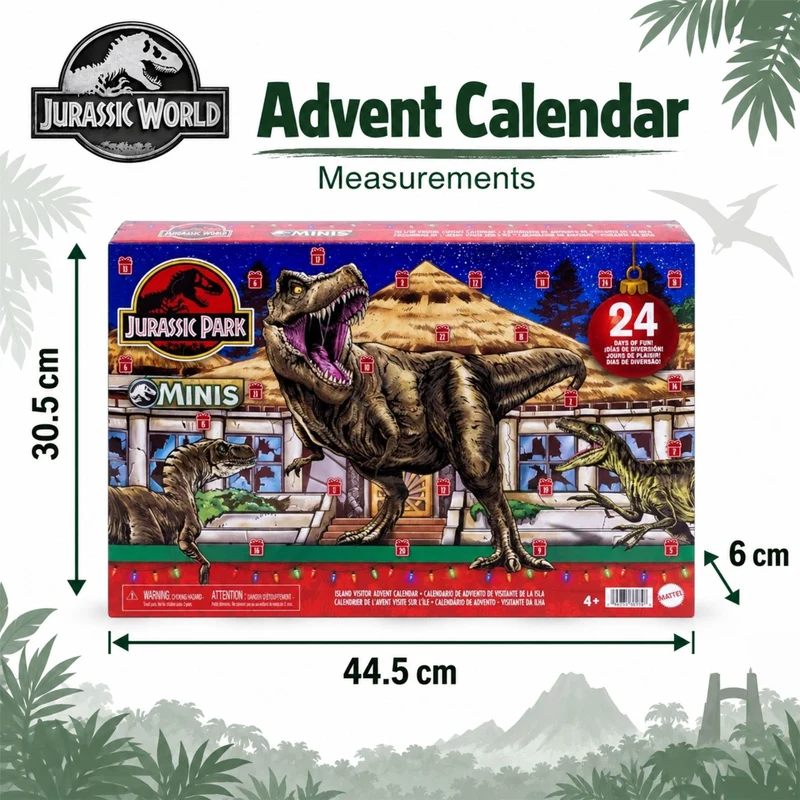 Jurassic World Toy Mini Figures Dinosaur Advent Calendar 2026, Dinosaur Playset