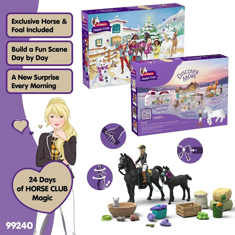 Schleich Horse Club Toy Advent Calendar, 32 Piece Horse Advent Calendar 2026