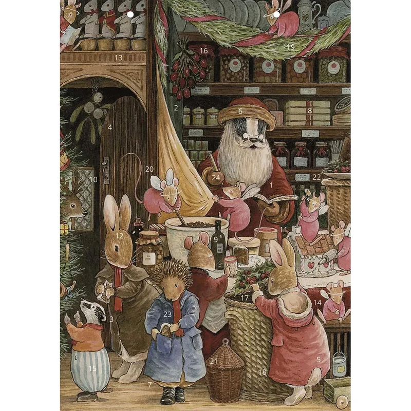 Santa's Workshop Christmas Advent Calendar, A4 Illustrated Calendar