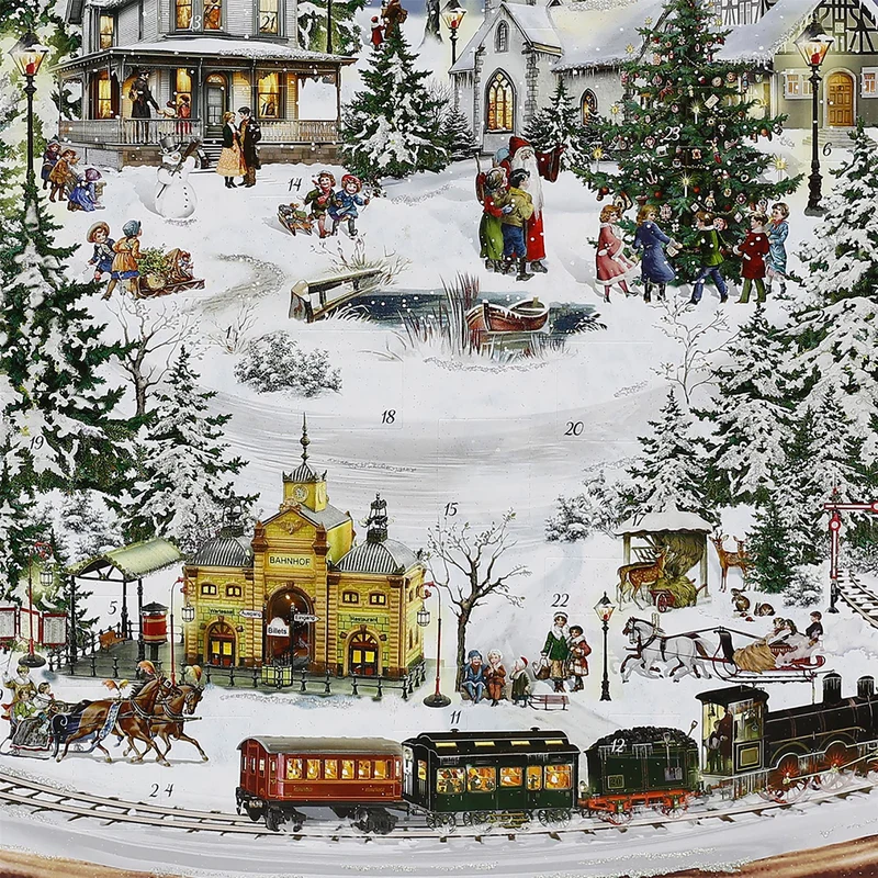 Snow Globe Winter Magic Christmas Advent Calendar, 42.5cm Picture Calendar