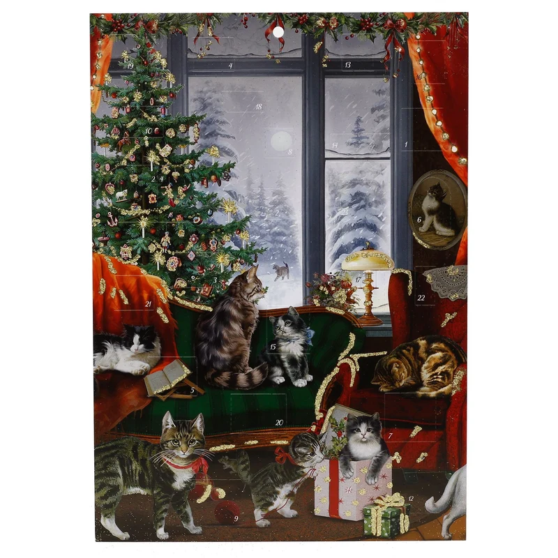 Cats at the Window Christmas Advent Calendar, A4 Traditional Picture Calendar