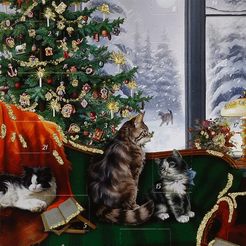 Cats at the Window Christmas Advent Calendar, A4 Traditional Picture Calendar