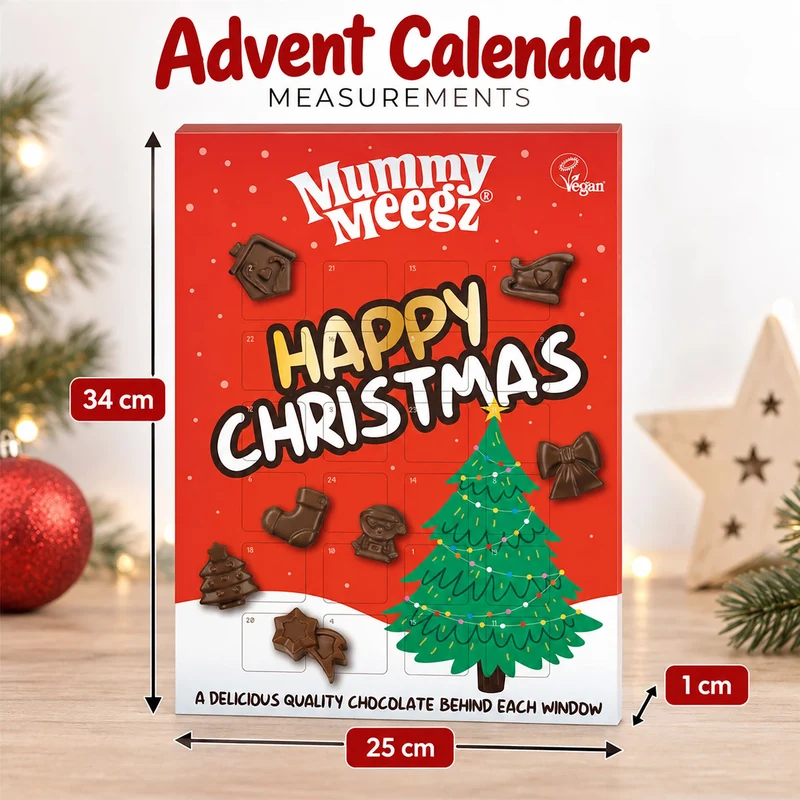 Mummy Meegz Vegan Chocolate Christmas Advent Calendar, Festive Shapes