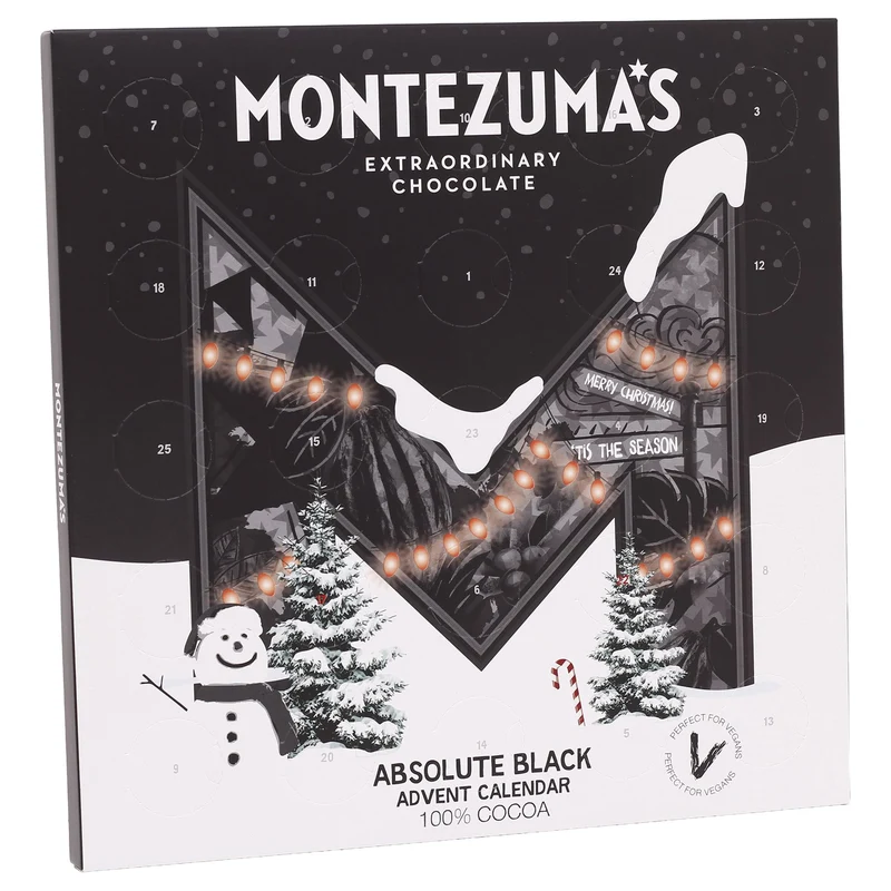 Montezuma Absolute Black Chocolate Christmas Advent Calendar, Dark Chocolate