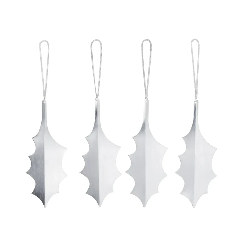Holly Leaf Christbaumschmuck Anhänger Stechpalme 4er-Set - ferm LIVING
