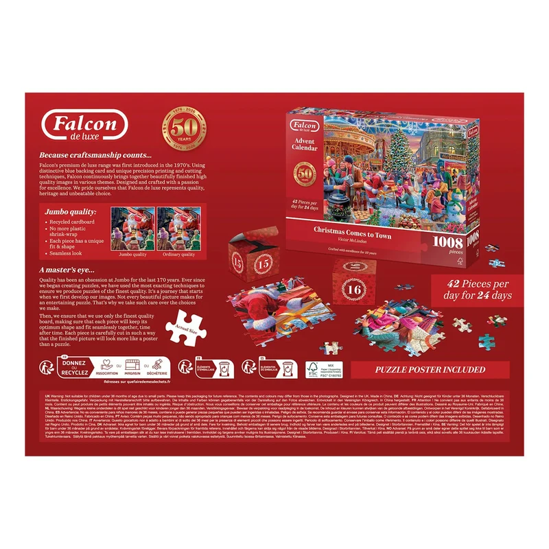 Christmas Comes to Town Jigsaw Christmas Advent Calendar, 1008 Pieces