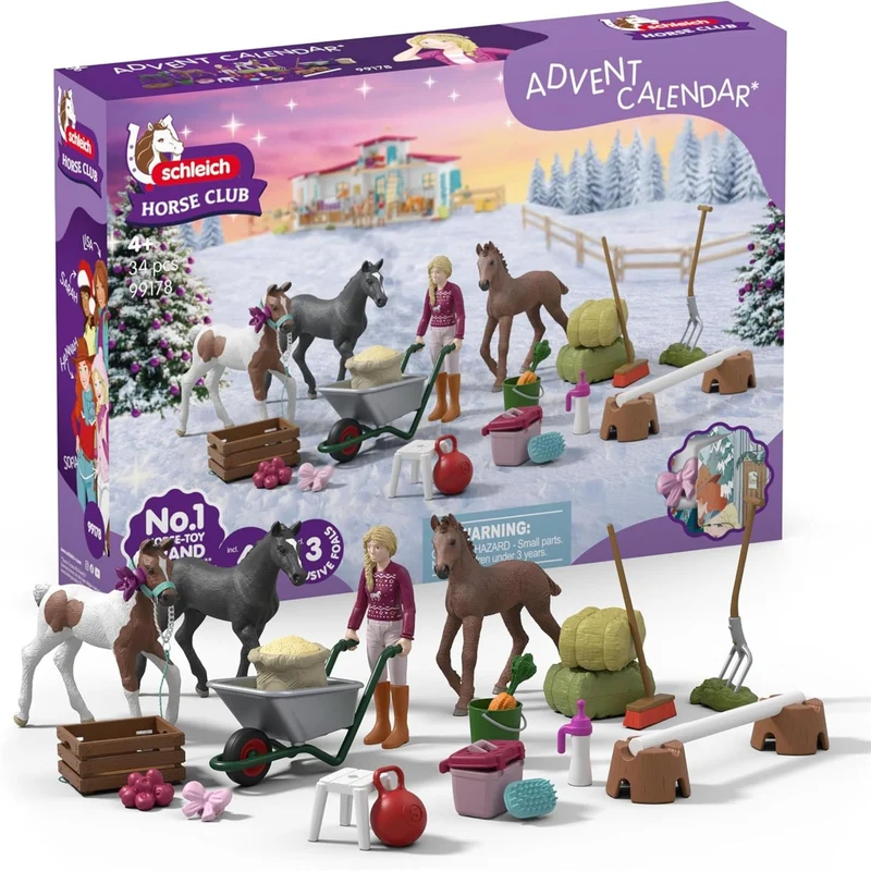 Schleich Horse Club Toy Advent Calendar, Horse Advent Calendar 2025, 34 Pieces