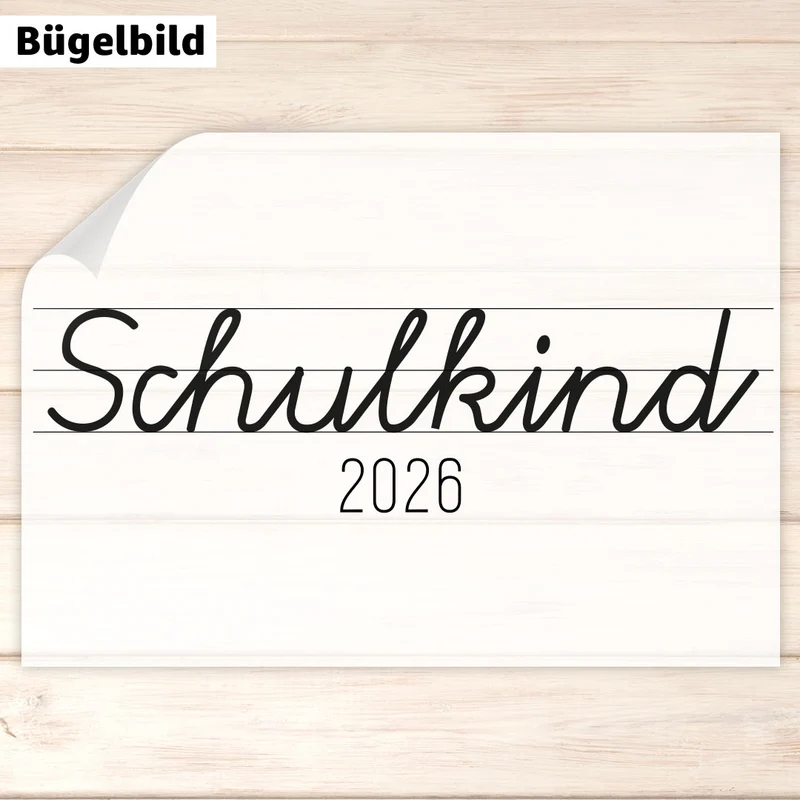 Bügelbild - Schulkind - Schreibschrift