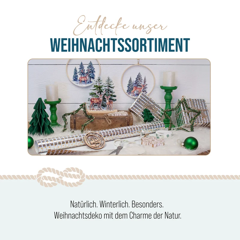 3er Set Teelichtglaeser Weihnachtswald mit Hirschmotiv, 7,5 x 8 cm