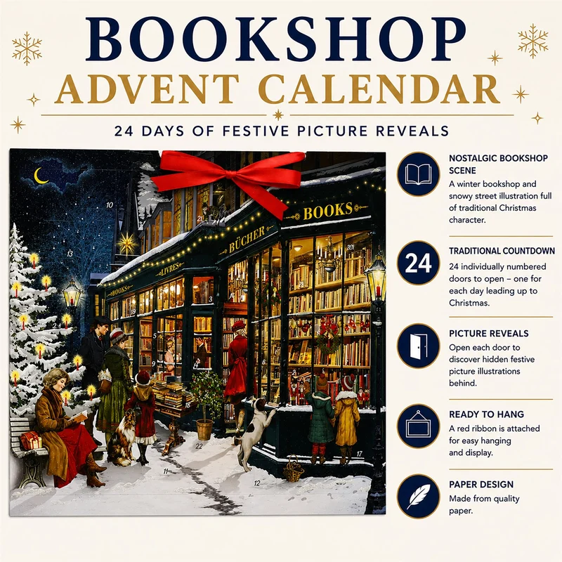 My lovely Bookshop Christmas Advent Calendar, 52cm Traditional Picture Calendar