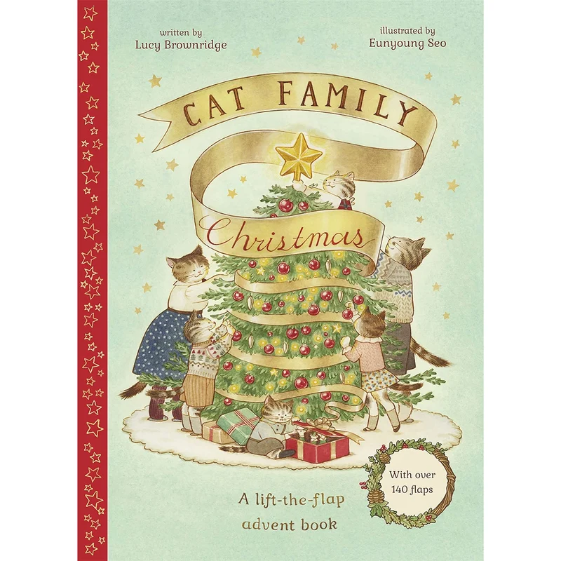 Cat Family Christmas Advent Calendar Lift-the-Flap Book, 24-Page Advent Book