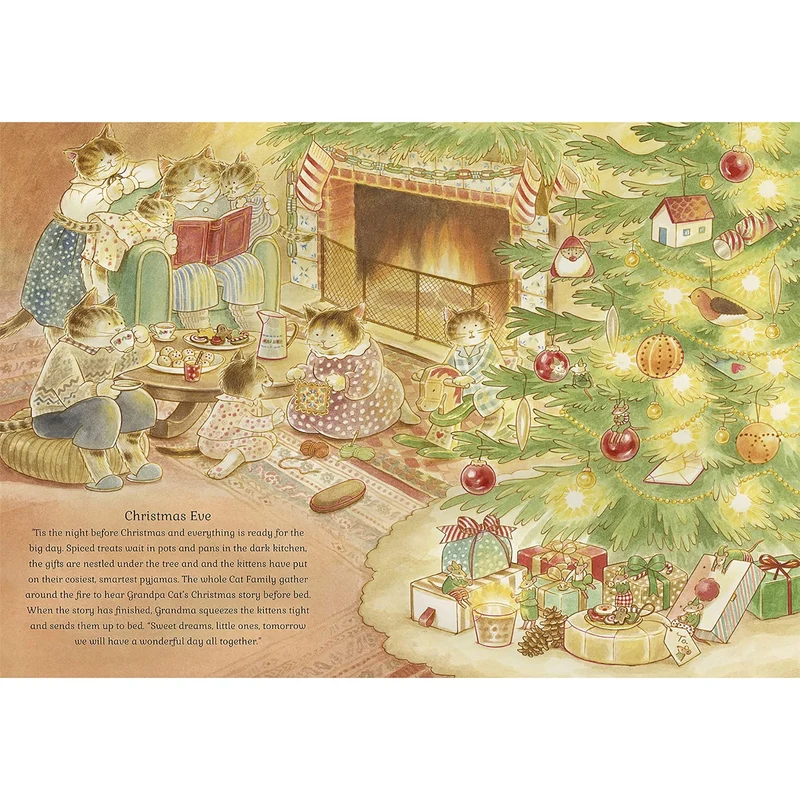 Cat Family Christmas Advent Calendar Lift-the-Flap Book, 24-Page Advent Book
