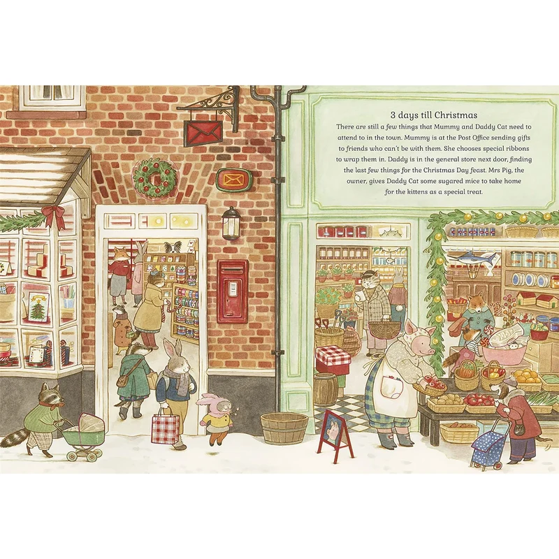 Cat Family Christmas Advent Calendar Lift-the-Flap Book, 24-Page Advent Book
