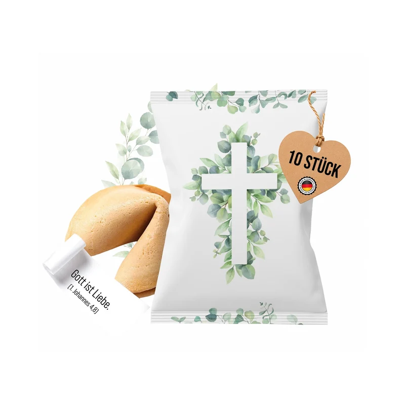 Glückskekse mit Bibelsprüchen 10er Set Kommunion & Taufe