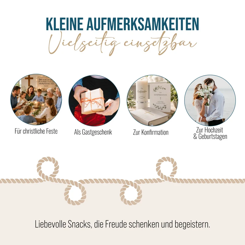 Glückskekse mit Bibelsprüchen 10er Set Kommunion & Taufe