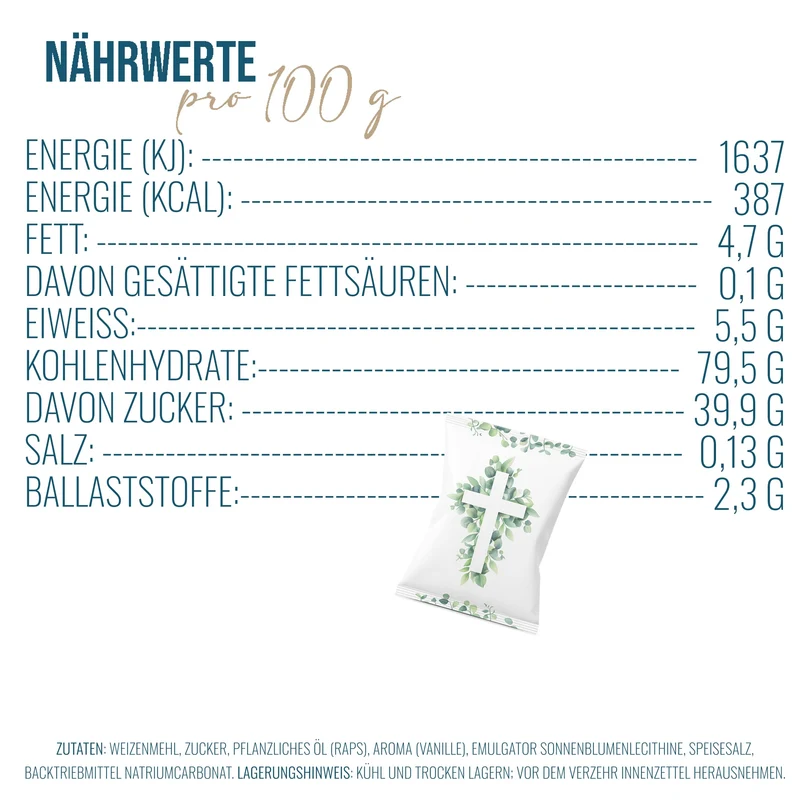 Glückskekse mit Bibelsprüchen 10er Set Kommunion & Taufe