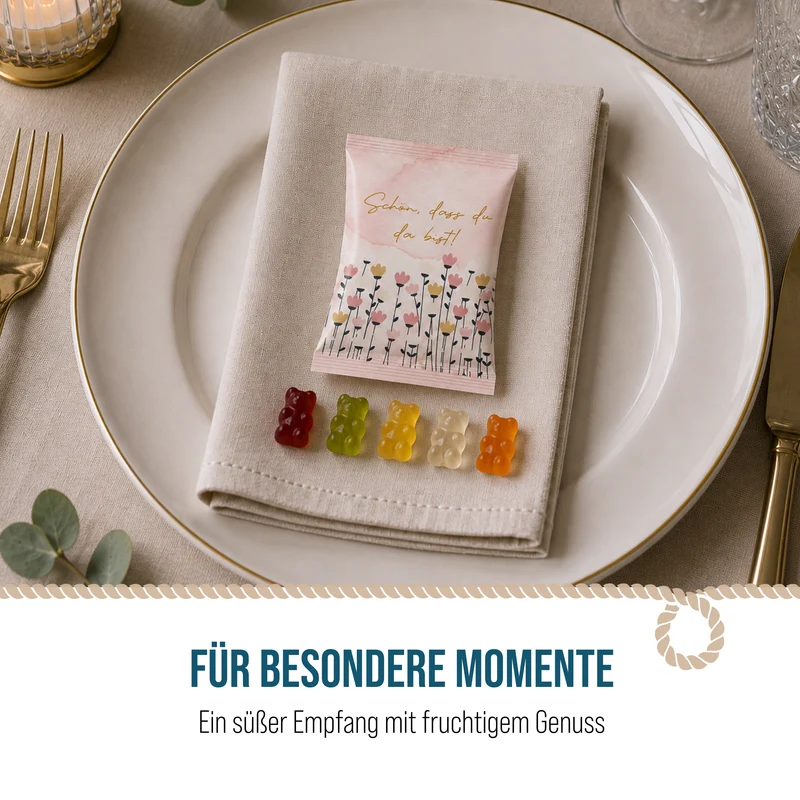 Glückskekse floral rosa 25er Set – Schön, dass du da bist