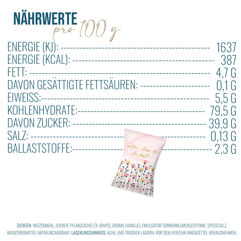Glückskekse floral rosa 25er Set – Schön, dass du da bist