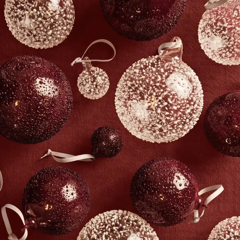Flurry Christbaumkugeln aus Glas 3er-Set Rot & Weiß - ferm LIVING