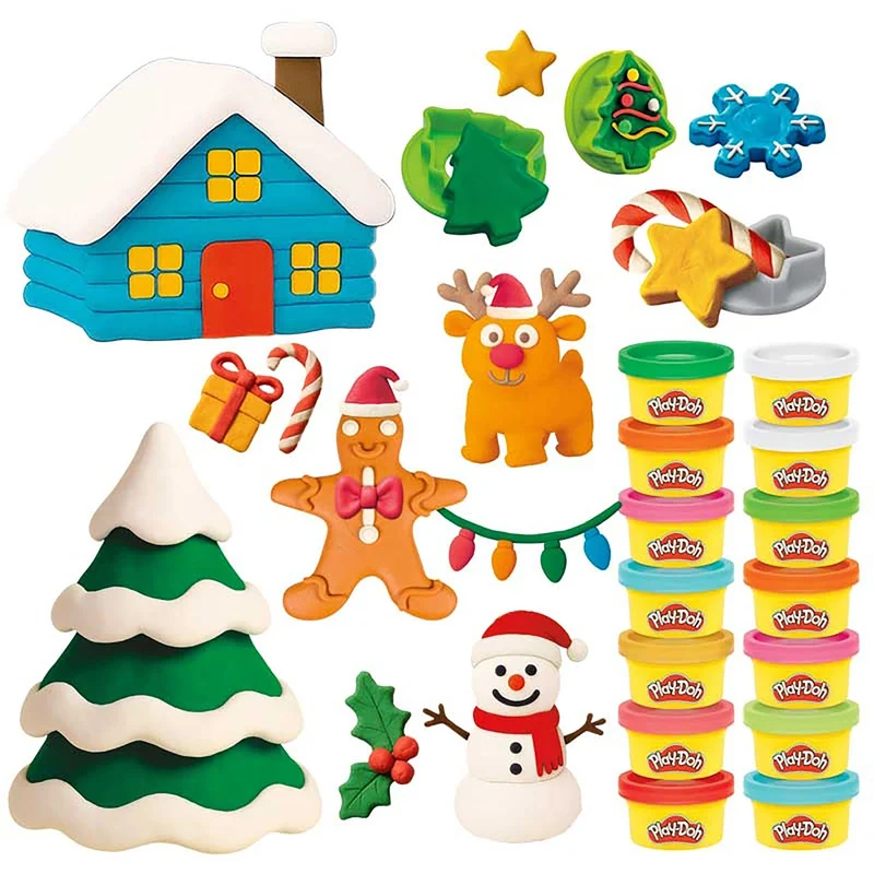 Play-Doh 24-Day Christmas Advent Calendar, 24 Cans, 16 Tools & Snowy Playmat