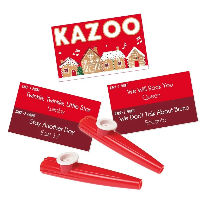 Gingerbread Kazoo Christmas Game Crackers | Set of 6 Musical Christmas Crackers