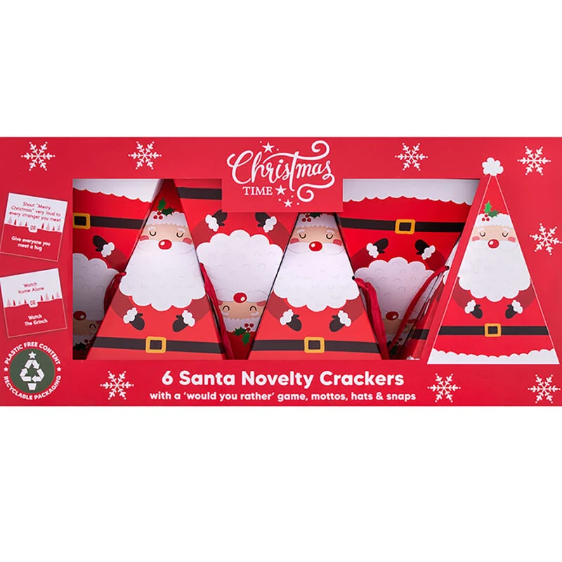 Set of 6 Santa Crackers with Would You Rather Game | Novelty Christmas Crackers