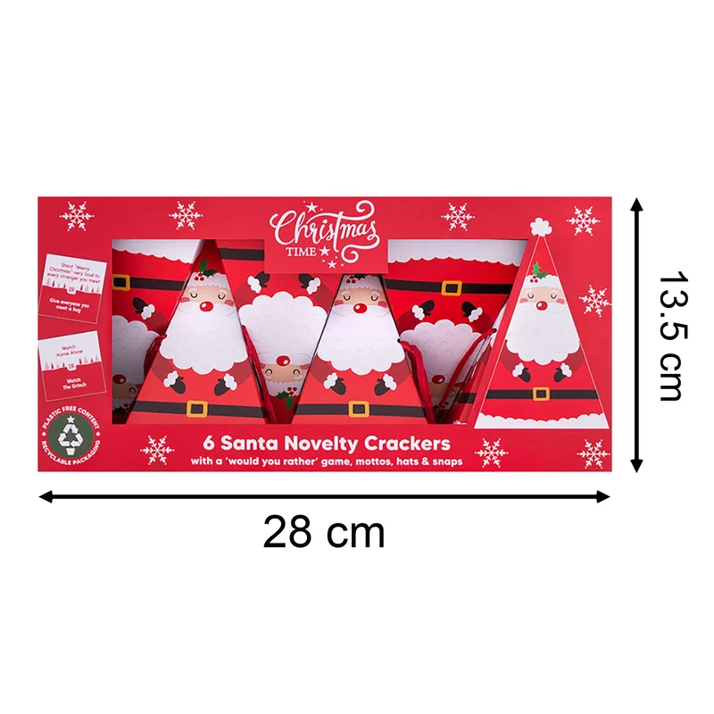Set of 6 Santa Crackers with Would You Rather Game | Novelty Christmas Crackers