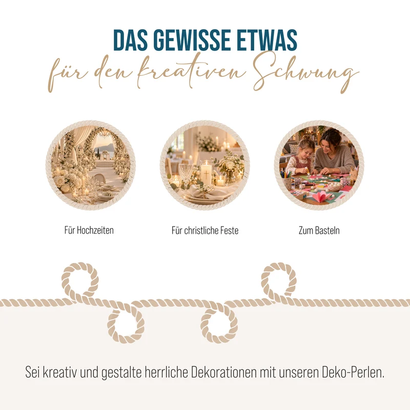 12er Set Deko-Perlen aus Kunststoff, Weiss, Ø 2 cm