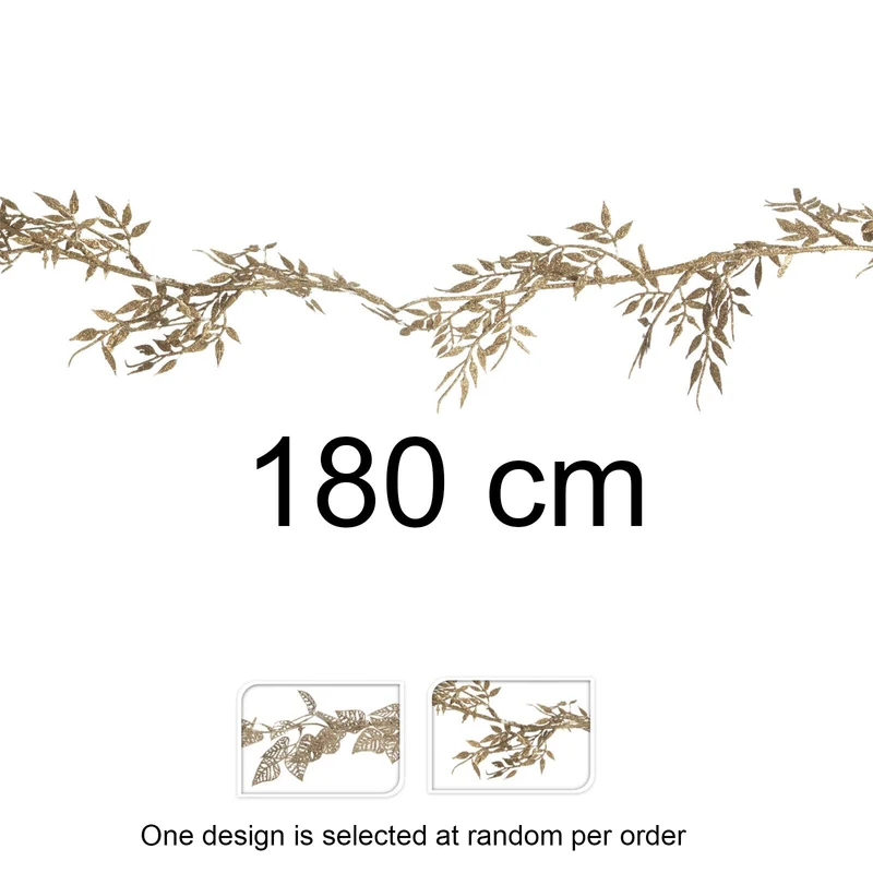 Champagne Gold Leaf Christmas Garland | Artificial Vine for Christmas Tree