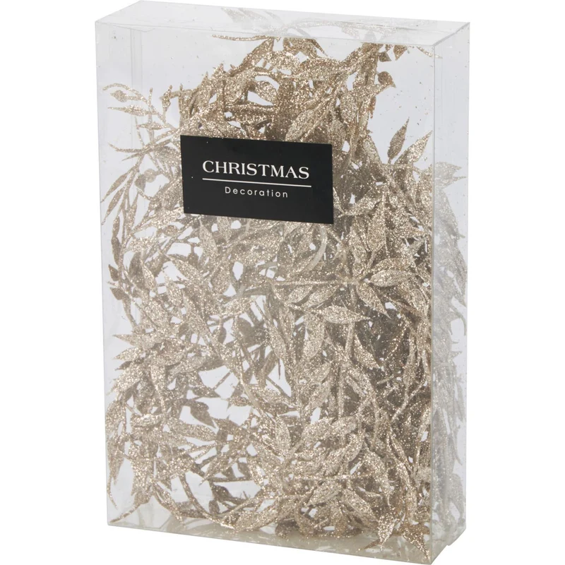 Champagne Gold Leaf Christmas Garland | Artificial Vine for Christmas Tree
