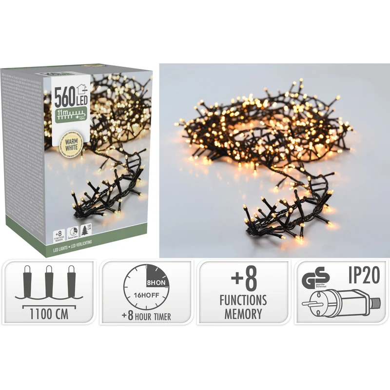 560 Warm White LED String Lights | Microcluster LEDs for Indoor & Outdoor