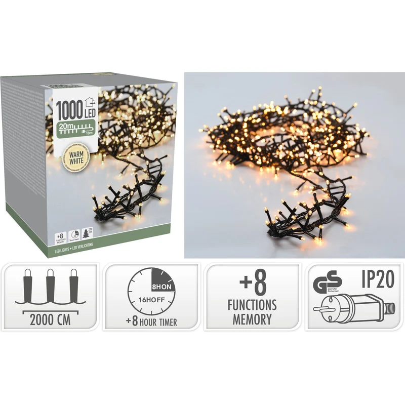 1000 Warm White LED String Lights | Microcluster LEDs for Indoor & Outdoor