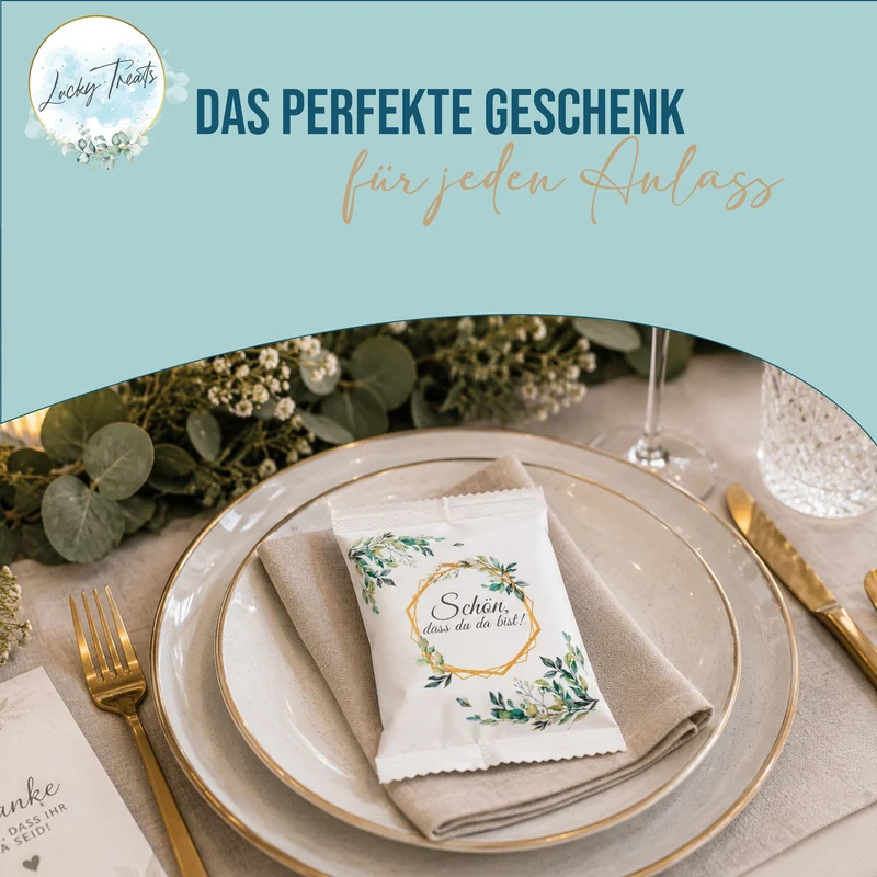 Glückskekse Schön, dass du da bist, Weiß, einzeln verpackt
