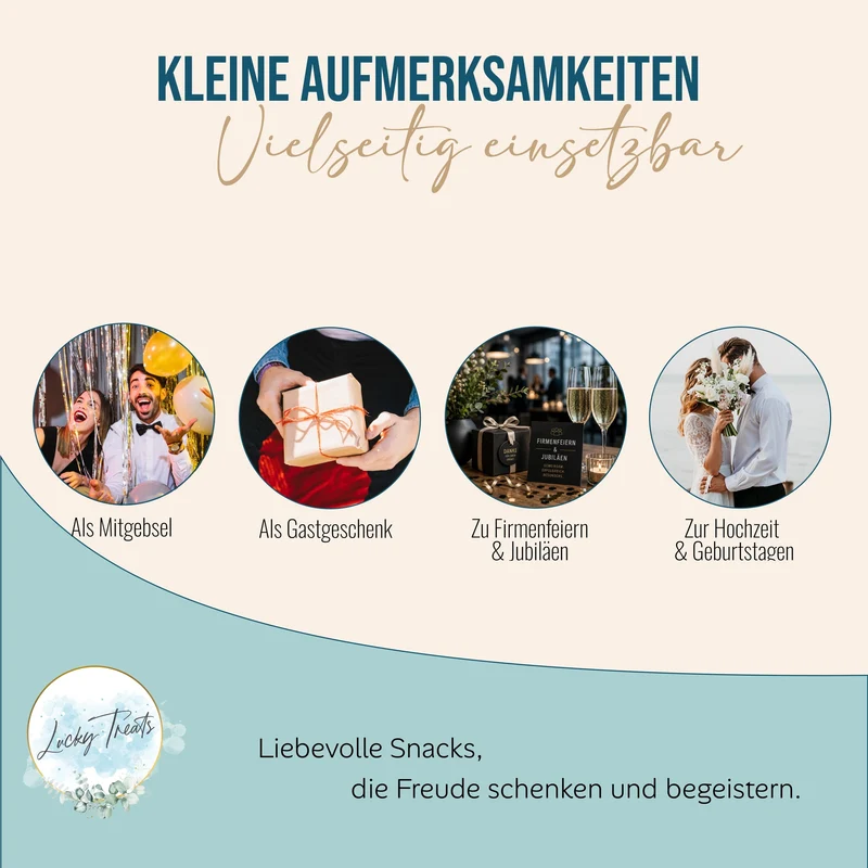 Glückskekse Schön, dass du da bist, Weiß, einzeln verpackt
