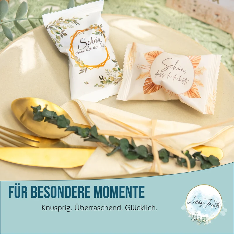 Glückskekse Schön, dass du da bist, Weiß, einzeln verpackt