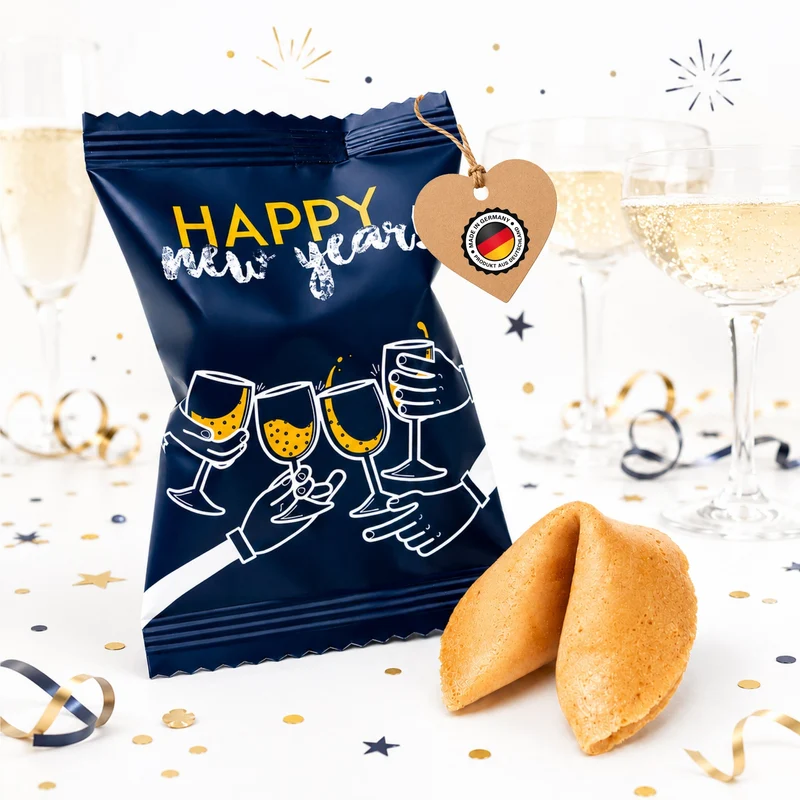 Glückskekse Silvester, Salted Caramel, einzeln verpackt